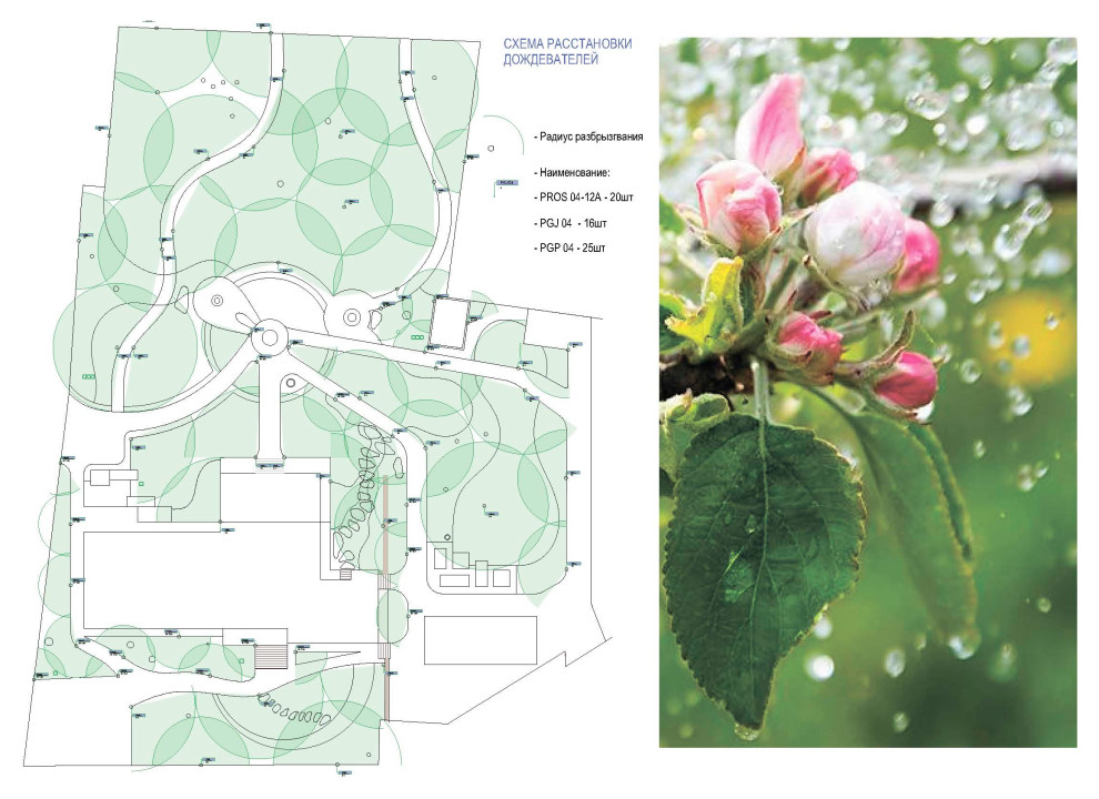 План расположения элементов полива.