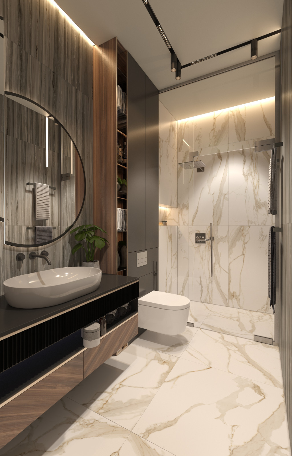 Санузел в проекте загородного дома Mountain House