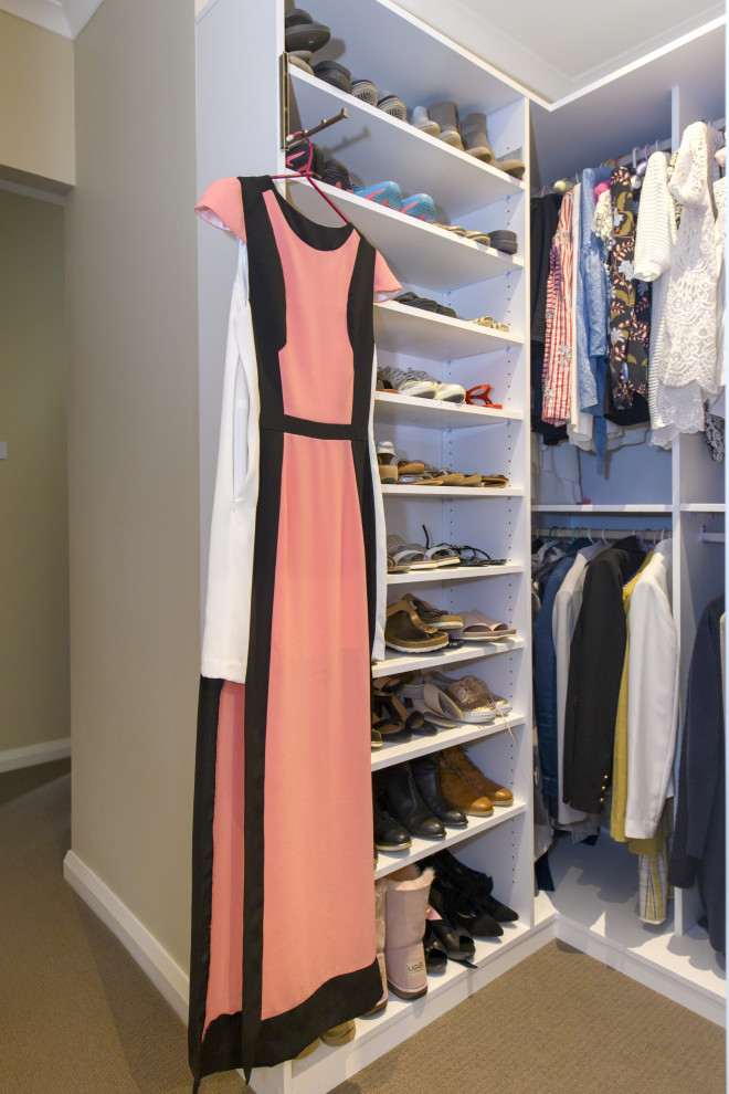 This is an example of a contemporary storage and wardrobe in Sydney.