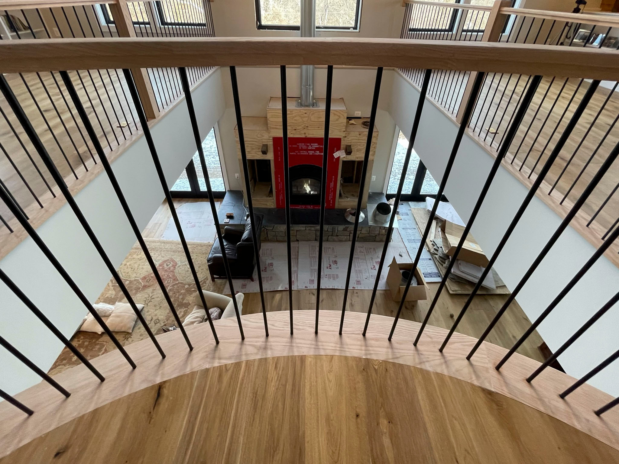 102_Straight-Freestanding Stairs/Landing in Barn Style Home, Leesburg VA 20175