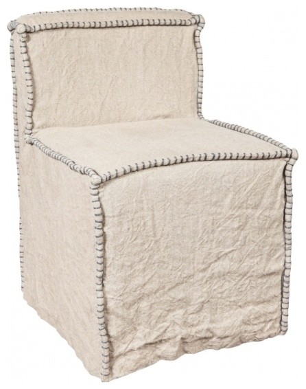 Linen Slip Covered Side Chair