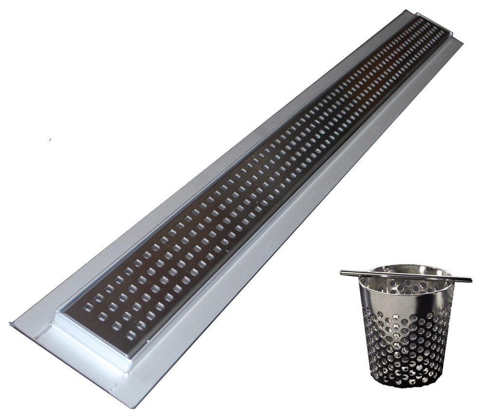 Linear Shower Drain 59" With Hair Trap Contemporary Tub And Shower