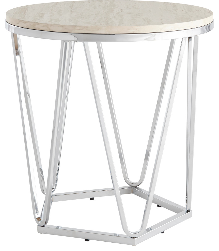 Luna Faux Stone Round Side Table Side Tables And End Tables by