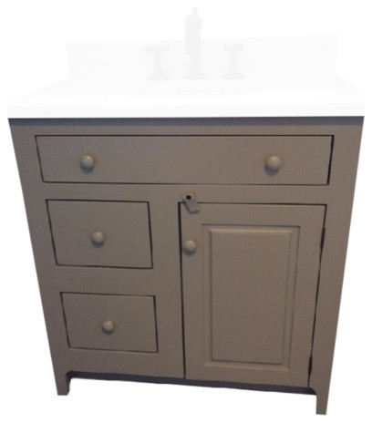 30" Pine Shaker Vanity, 18" Depth - Transitional - Bathroom Vanities ...