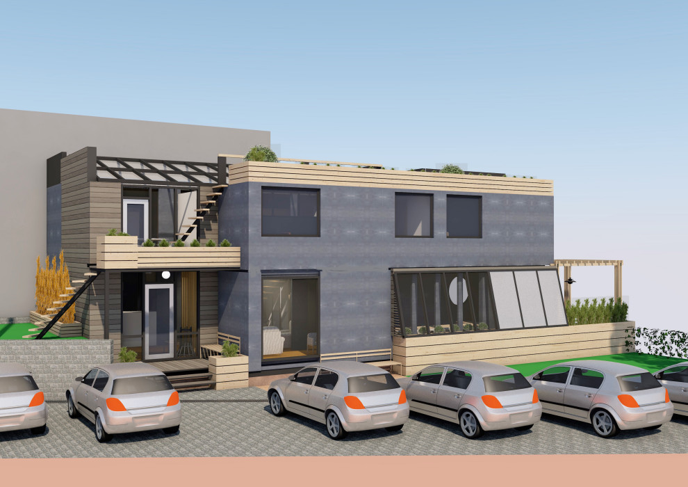 Эскизный проект офиса из контейнеров