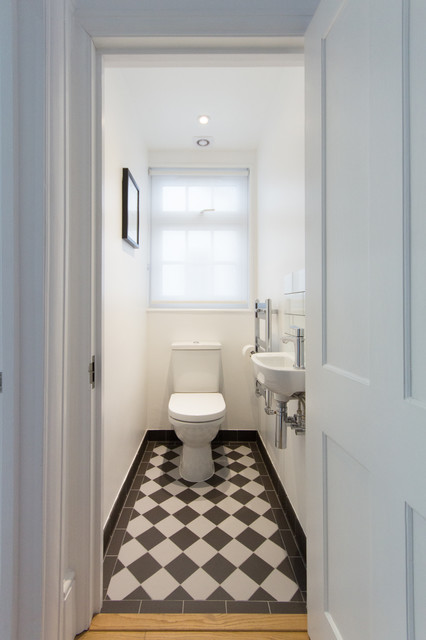Pinner Cloakroom trendy-lille-badevaerelse