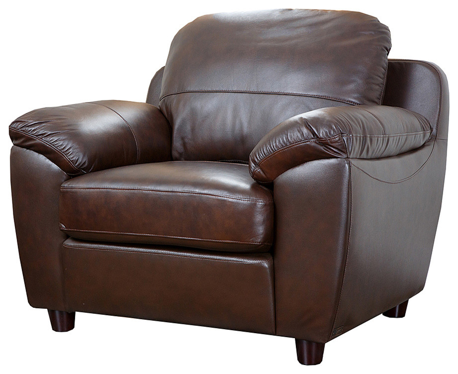 Brown Cosmo Top-Grain Leather Armchair