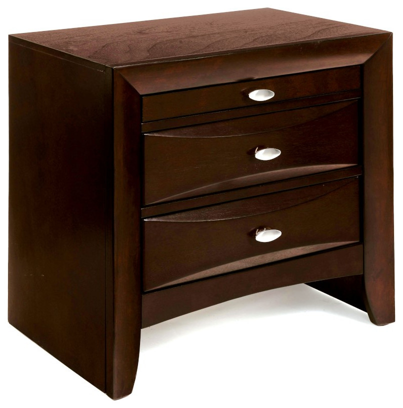 ACM21453, ACME Ireland Nightstand, Espresso Modern Nightstands And