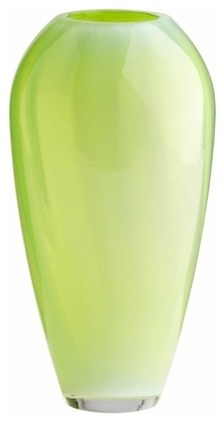Lime Green Art Glass Vase, Medium