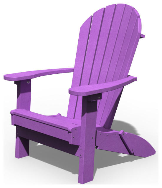 Poly Lumber Adirondack Folding Chair, Purple