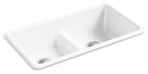 Kohler Iron Tones Top Under Mount Smart Divide Double Equal Kitchen Sink White