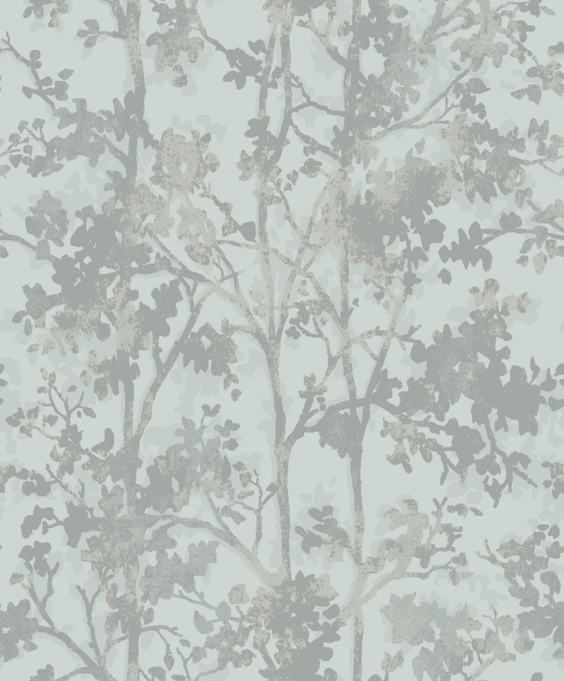 Shimmering Foliage Wallpaper Contemporary Wallpaper by York Wallcoverings Inc Houzz
