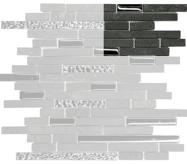 Black Slate Glass Kitchen Backsplash Tile Sample Contemporary Black Slate Glass Kitchen Backsplash Tile Sample Contemporary Mosaic By