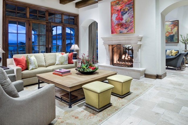 French Country Modern mediterraneen-salon