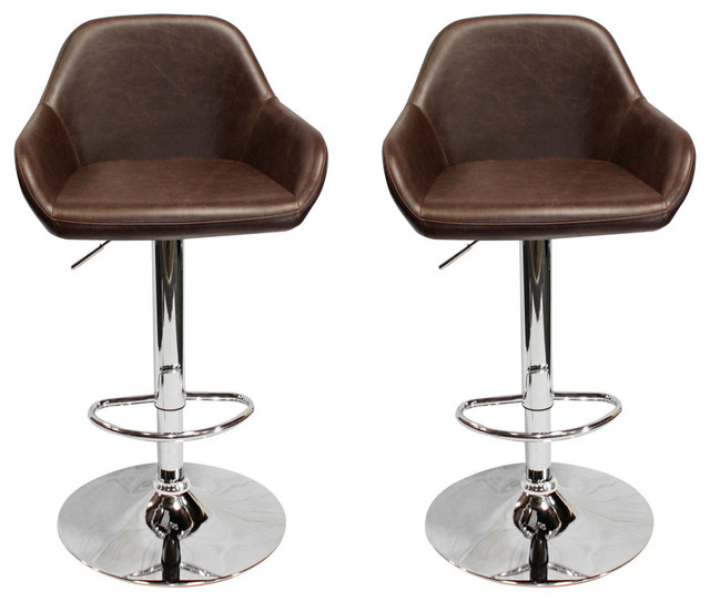 brown leather adjustable bar stools