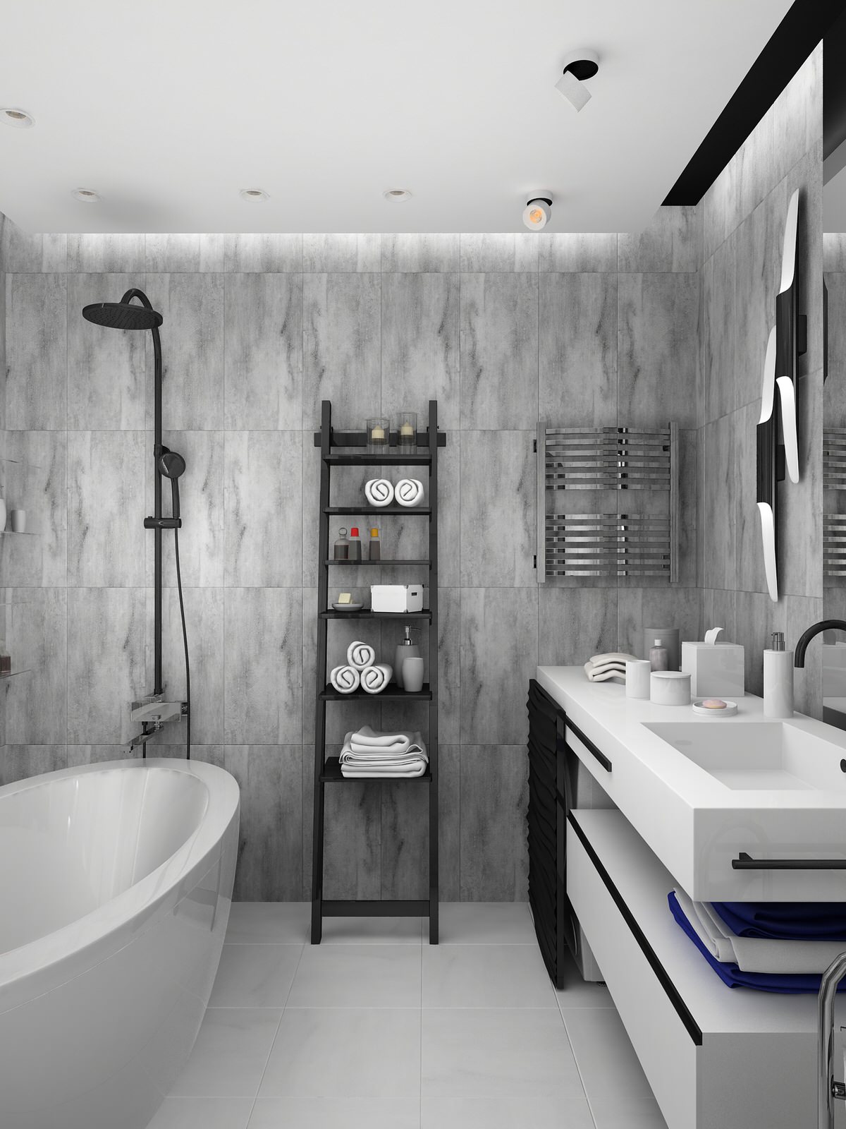 Аскетичный и женственный, лаконичный и смелый интерьер квартиры в трех уровнях