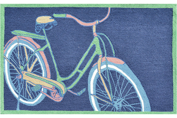 Bike It navy area rug