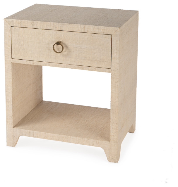 Asos Raffia 1 Drawer Nightstand Transitional Nightstands And