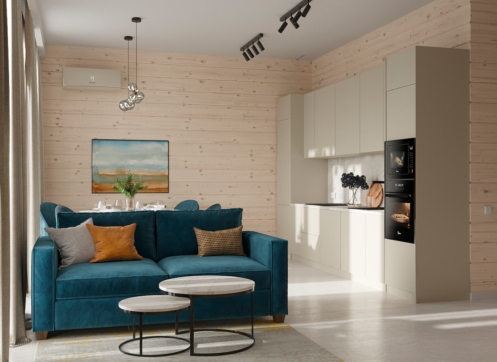 Кухня - гостиная в частном доме (КП Клеверная Бухта)з