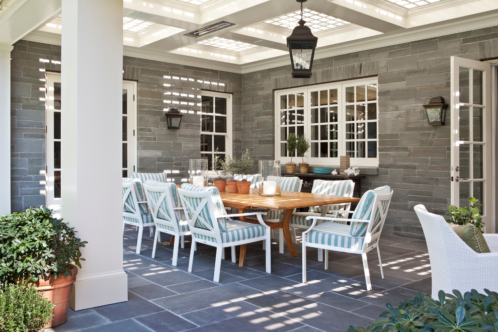 Inspiration for a traditional patio in Los Angeles with a pergola.