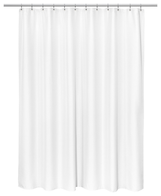 "Grace" Jacquard Stall Size 58"x78" Shower Curtain in White