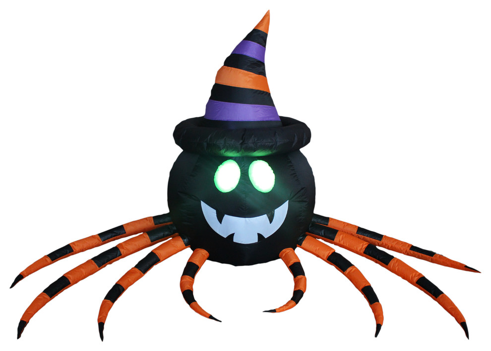 Halloween Inflatable Spider With Hat, 8' Long