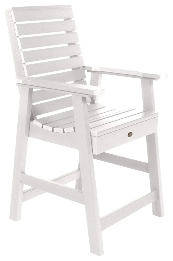 Classic Outdoor Counter Stool, Weatherproof Plastic Construction