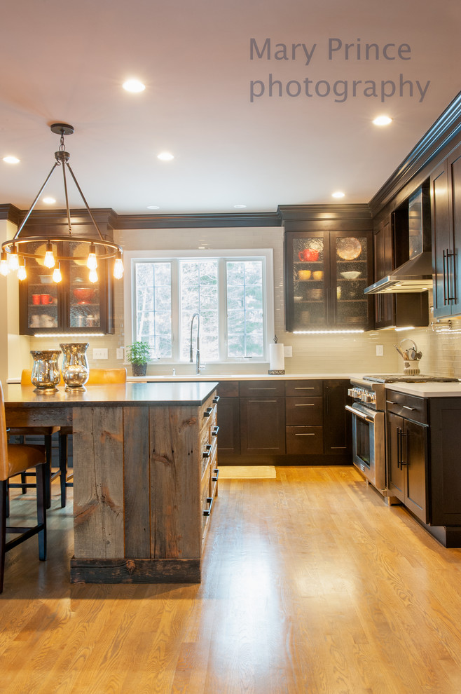 Inspiration for a rustic kitchen remodel in Boston