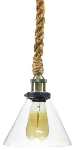 rope and brass pendant lamp