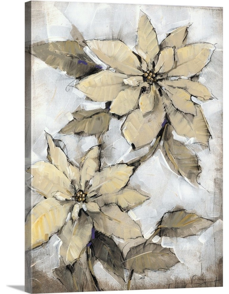 "Poinsettia Study I" Wrapped Canvas Art Print, 18"x24"x1.5"