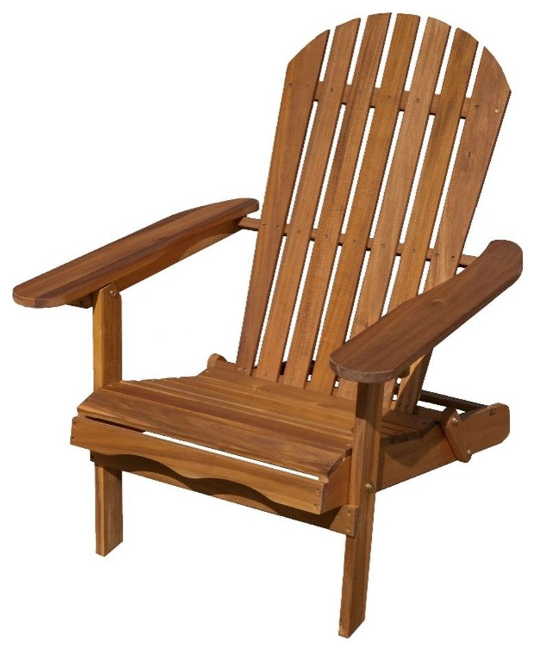 Greemotion Elk 34"W Outdoor Eucalyptus Wood Adirondack Chair in Dark