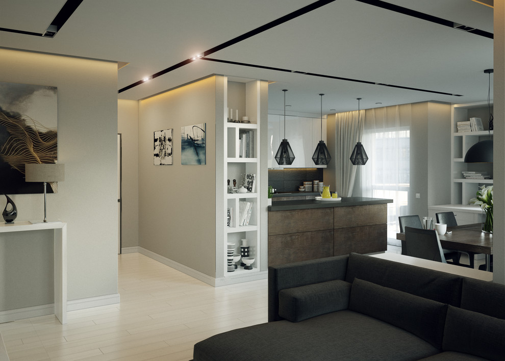 Дизайн квартиры в современном стиле (140м2)