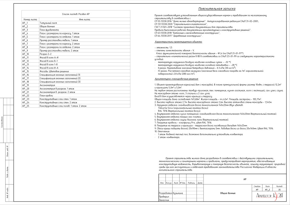 Проект каркасного дома 10х8м.