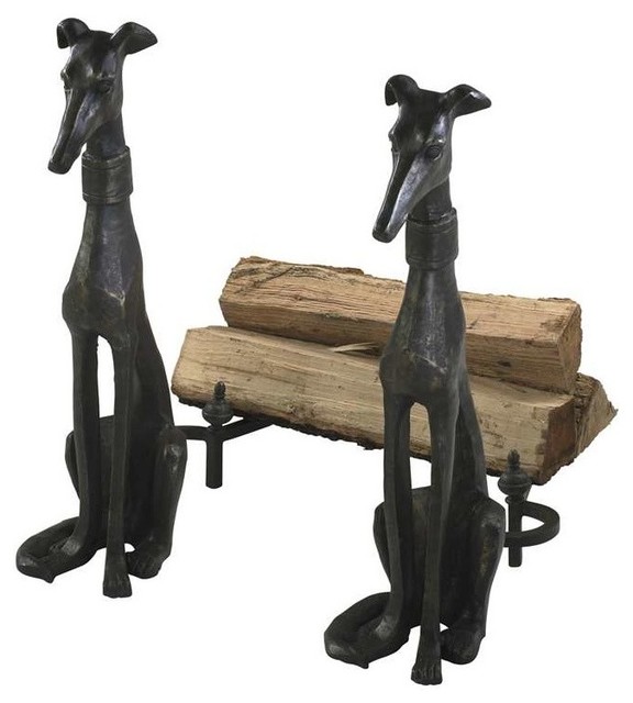 Cyan Design Fireplace Dog Andirons Set Of 2 Farmhouse Fireplace