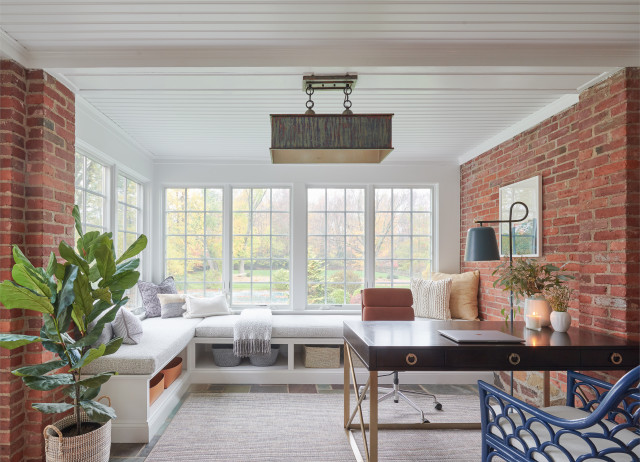 Sunroom Meets Study nyklassisk-arbetsrum