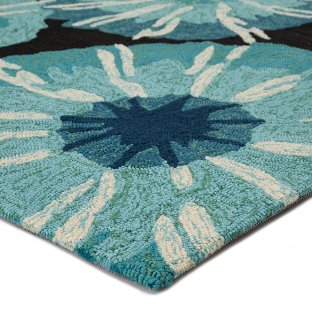 Jaipur Living Starburst Indoor Outdoor Abstract Blue Black Area
