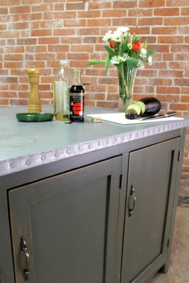 Zinc Kitchen Island & Zinc Tables Farmhouse Boston by