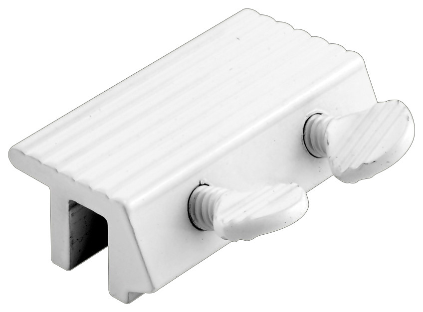 Sliding Window Lock, 1/4", Extruded Aluminum, White, Double Thumbscrew