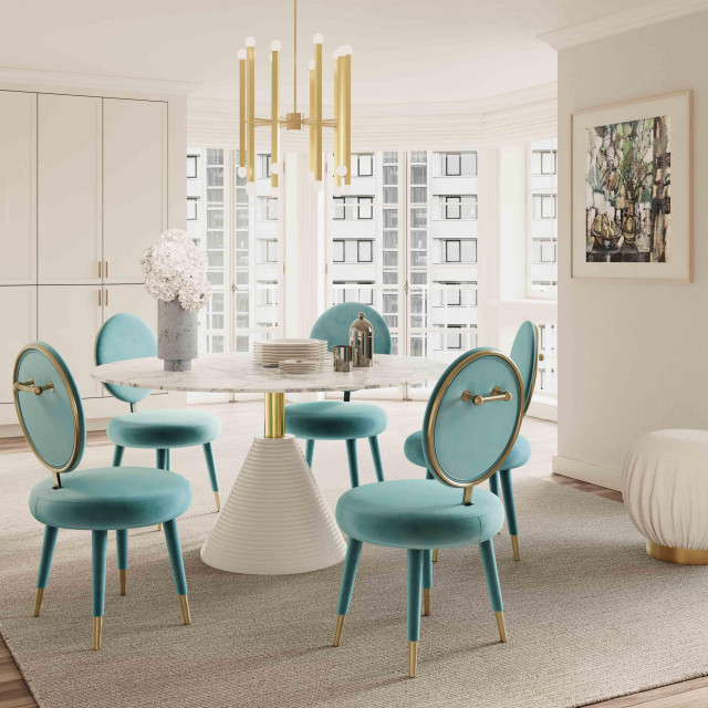 Piper White Round Dining Table - Contemporary - Dining Tables - by TOV ...
