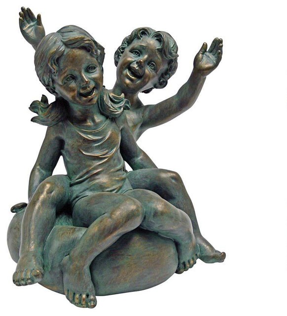 Childhood Memories Boy and Girl Statue Traditional Decorative Objects And Figurines by