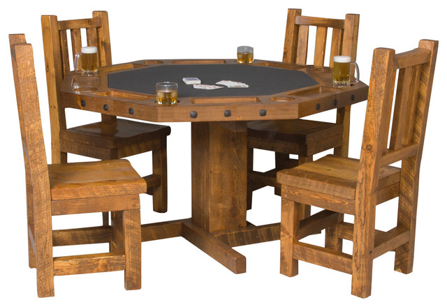 Convertible Poker Dining Table With Chairs Rustic Dining Sets By Sawyer Twain