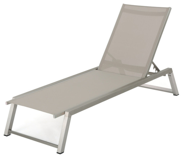 Gdf Studio Santa Monica Outdoor Gray Mesh Chaise Lounge With Gdf Studio Santa Monica Outdoor Gray Mesh Chaise Lounge With Aluminum Frame Contemporary Lounges By Gdfstudio