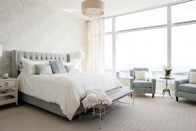 Modern Glam Luxury Condo Transitional Bedroom Los