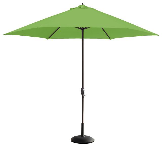 11' Aluminum Market Umbrella, Crank Open, No Tilt, Polyester, Lime Green