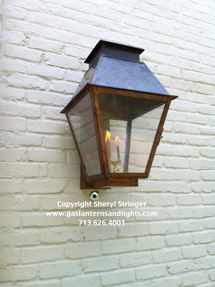 Sheryl's Extra Large V Style Lantern on Contemporary Home