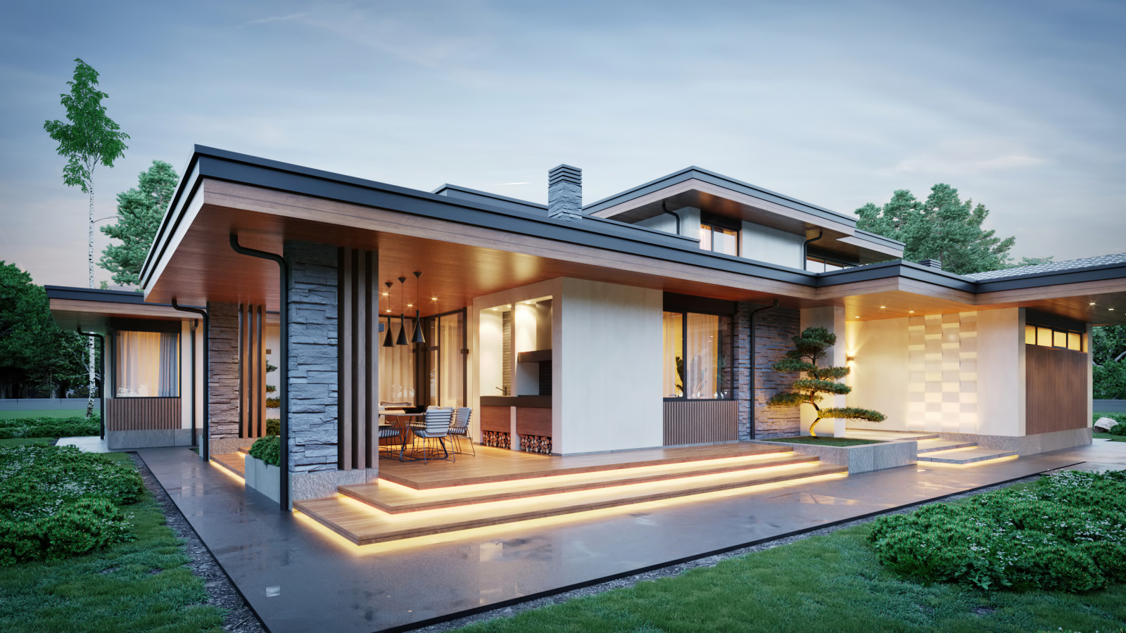 Проект индивидуального жилого дома и бани в КП "Руза Фэмили Парк"