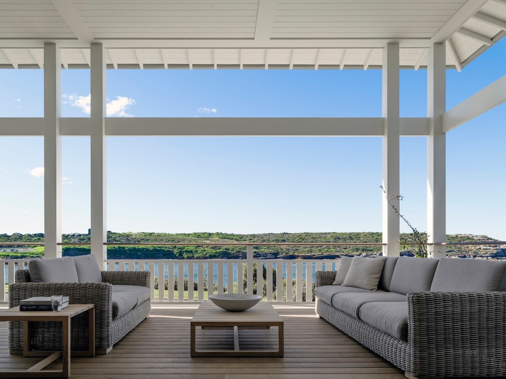 This is an example of a beach style verandah in Sydney.