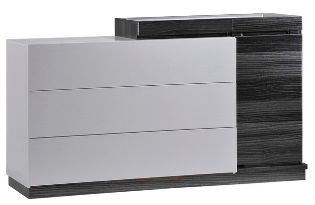 Global Furniture Dresser, Silver Line and Zebra Gray