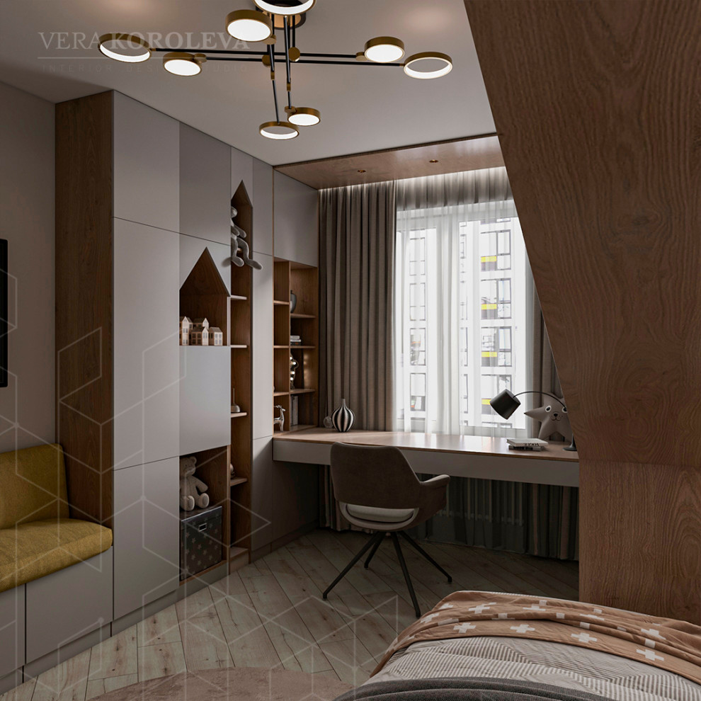 Дизайн-проект двухкомнатной  квартиры с золотыми акцентами в ЖК "Q-Мир"