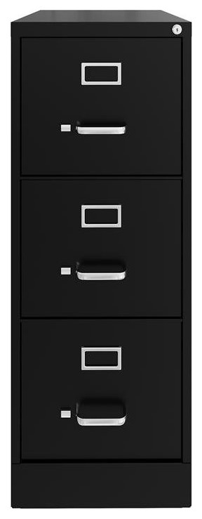Hirsh 22-in Deep 3 Drawer - Letter Width - Vertical Metal File Cabinet - Black